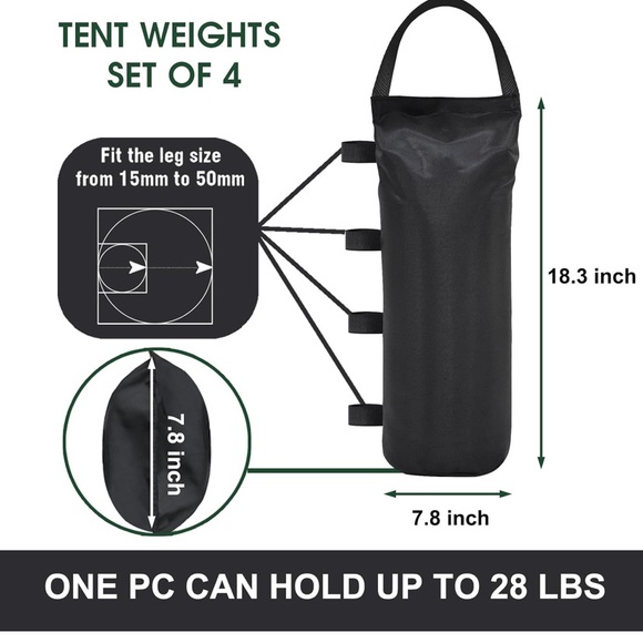 🌸 Sand Weight Bags (without sand to hold down canopy in wind or weather etc NEW - Picture 5 of 6